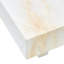 Table basse avec plateau imitation marbre, panneau de fibres à densité moyenne blanc pur, carré de 31,4 pouces, conception compacte moderne