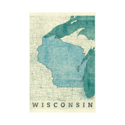 Wisconsin Map - Wrapped Canvas Print