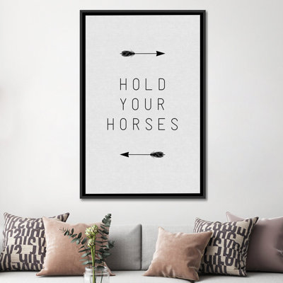 « holding your cheval arrow », art textuel sur toile