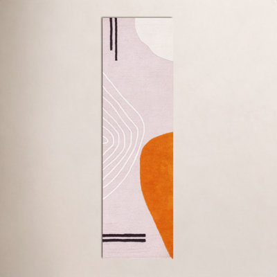 Felipe Ivory Light Pink Hand-Woven Abstract Rug