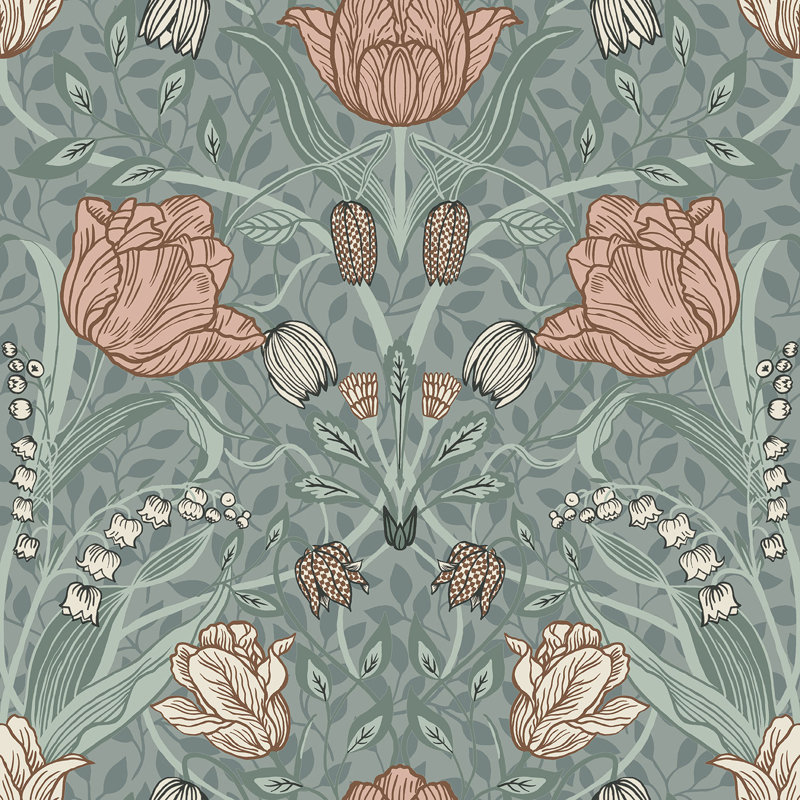 Bryanna 10.05m x 53cm Matte Wallpaper Roll, Dark Green