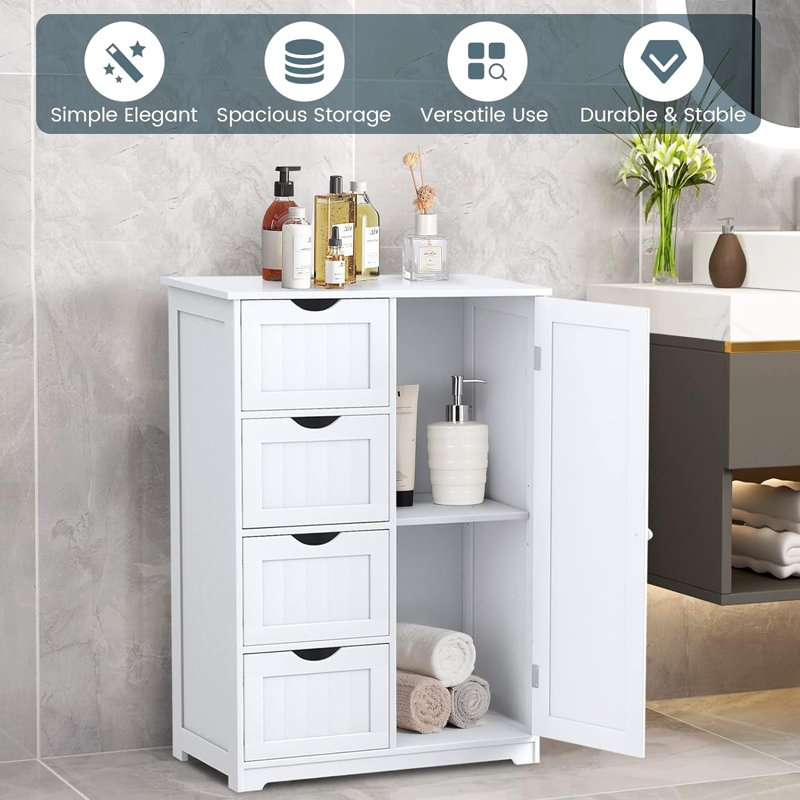 Brizeth Solid Wood Bathroom Cabinet