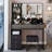 Large Size Left Drawer Desktop Vanity Table+Cushioned Stool Dresser Set, 2 AC+2 USB Power Station, Hair Dryer Stand, Extra Large Touch Control LED Mirror, 3-Color Switch, EPA, GCC, UL Certificate-271919619