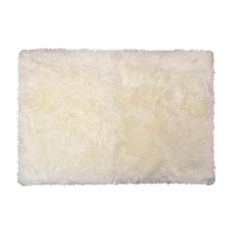 Tapis naturel en peau de mouton rectangulaire, 3 pi x 5 pi