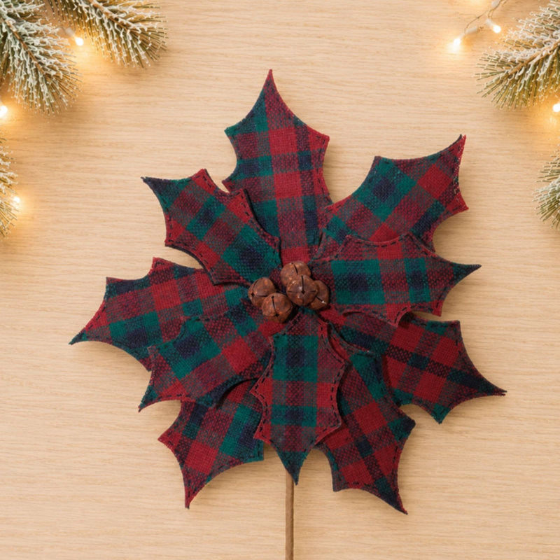 Tige de poinsettia écossais (ensemble de 2)