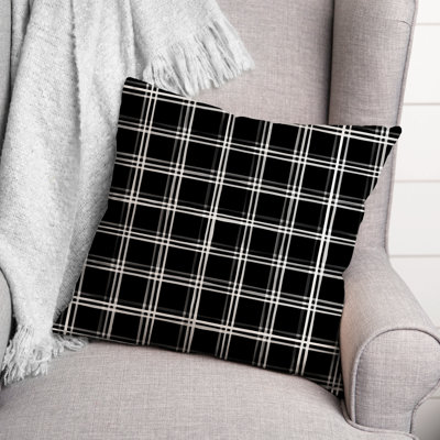 Plaid Outdoor Reversible Throw Pillow
