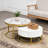 Modern Round Nesting Coffee Table with Drawers
