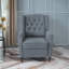  Fauteuil inclinable manuel simple à assise simple, revêtement en lin gris doux pour cinéma maison