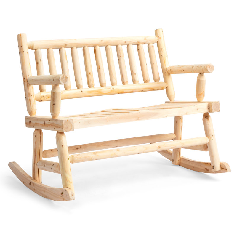 Banc à bascule en bois 44 po, Naturel