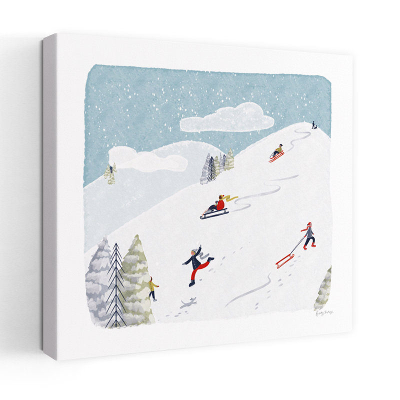 Sports d'hiver III, arbre contemporain abstrait, art hivernal, H 18 po x l 18 po