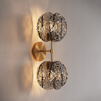 Iron Glass Mini 5.9"W Armed Sconce