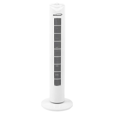Brentwood® 32" 3-Speed Portable Oscillating Tower Fan With Timer, White