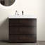 Meuble-lavabo autoportant de 36 po - Noyer, lavabo blanc, éléments de rangement, finition élégante, fabrication de base de salle de bain-664577877-664577960-664577962