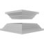 Ensemble de colonne carrée classique en PVC lisse lisse et standard Craftsman-118197424-36092404
