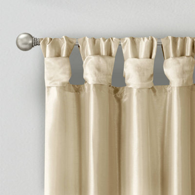 Karlita Faux Silk Room Darkening Twist Tab Single Curtain Panel