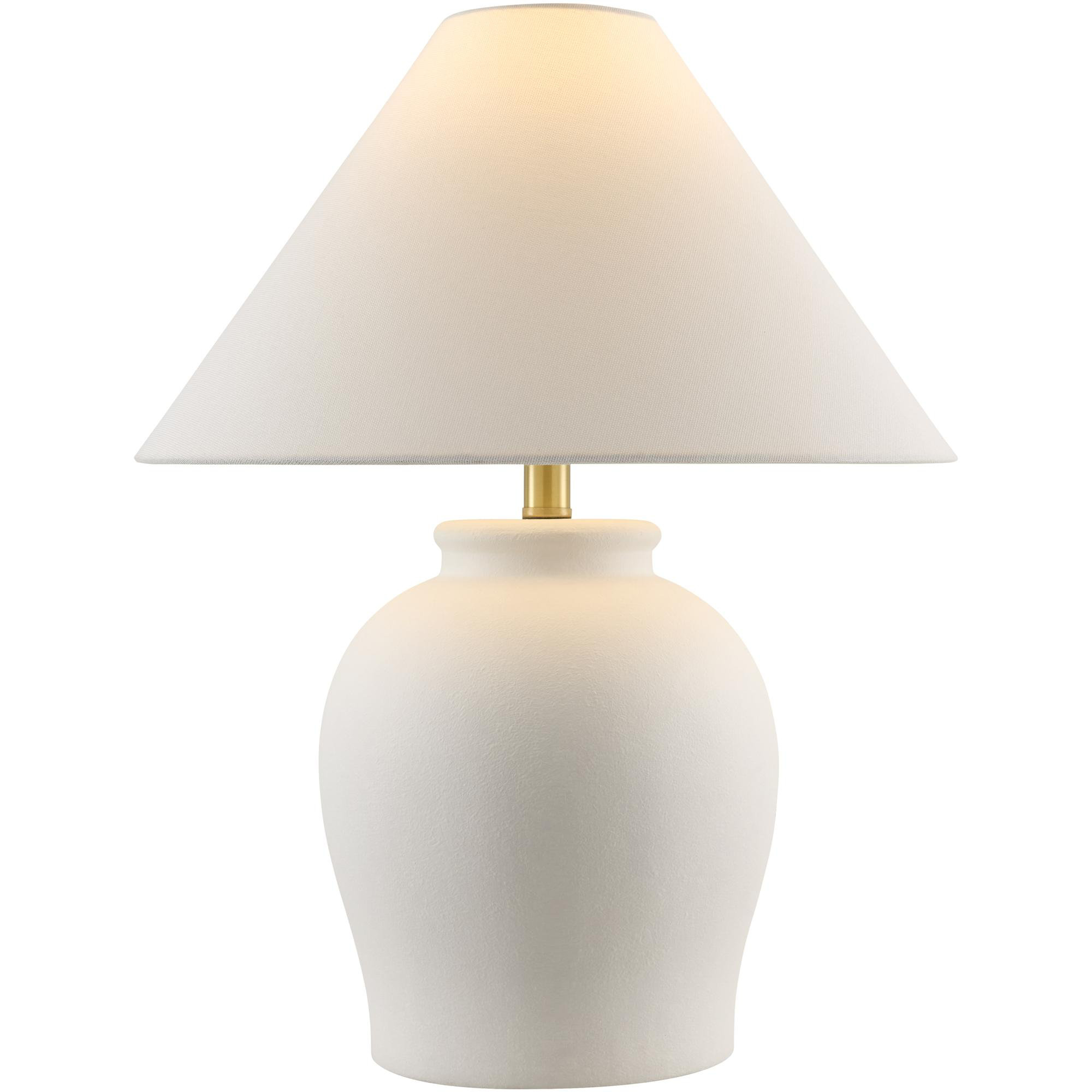 Chemise Ceramic Table Lamp, White, Classic Linen