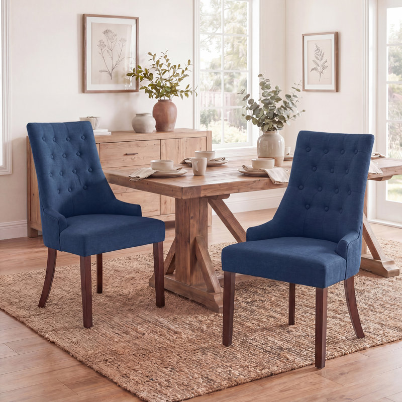 Chaise d'appoint rembourrée Amelia, Marine
