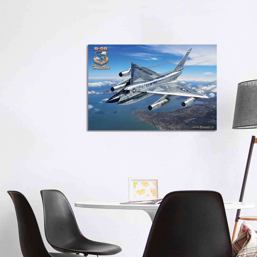 B-58 Hustler von Larry Grossman - Galerie-verpackte Leinwand Giclée auf Leinwand