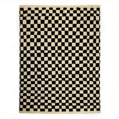 Hand Knotted Wool Checkered Indoor Rug