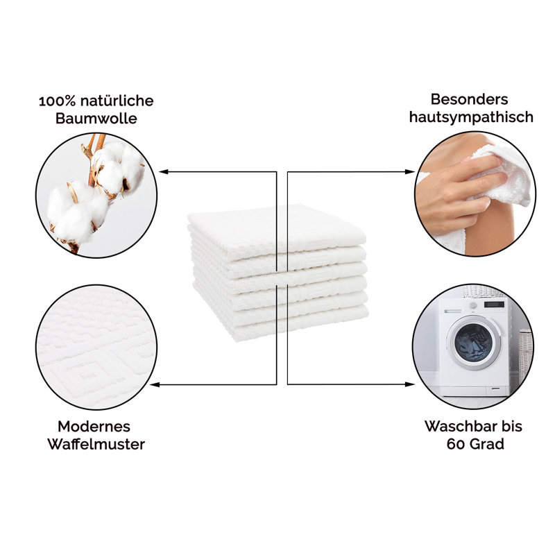 Midweight Hand Towel, White