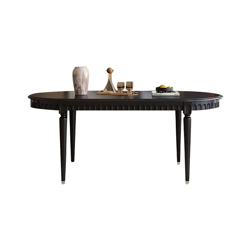 Solid Wood Oak black Dining Table, 29.53"H x 62.99"L x 31.5"W