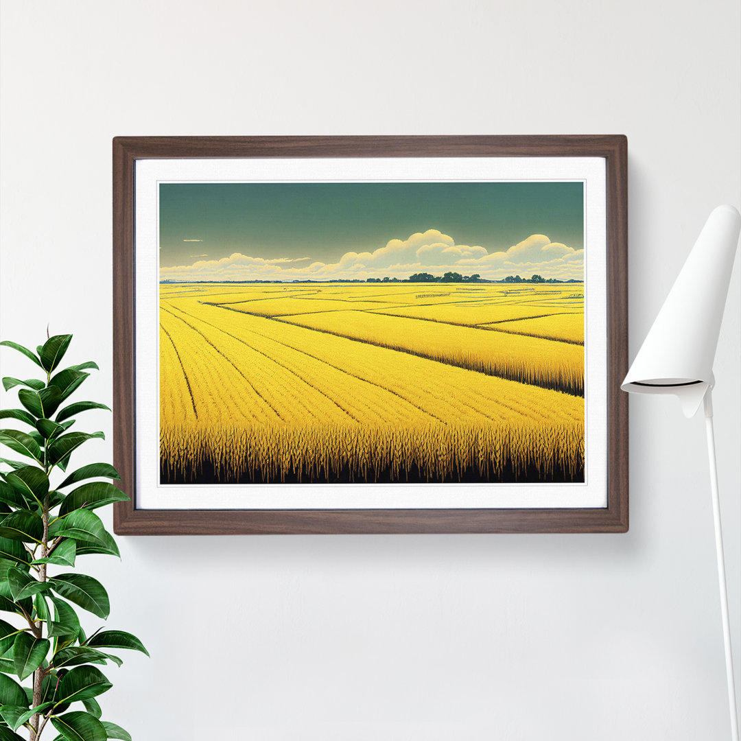 A Delightful Wheat Field - Framed Print