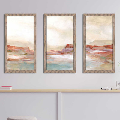 «Twilight Desert Mirage» par Carol Robinson - reproduction de cadre photo unique de 3 pièces