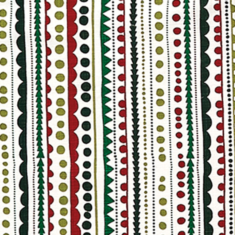 Red and Green Striped Cotton Christmas Tree Skirt