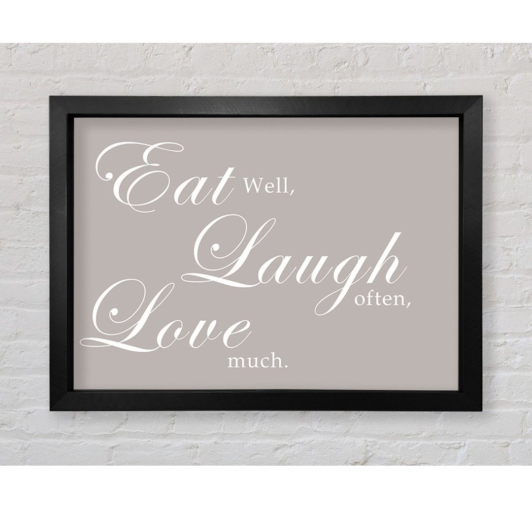 Küche Zitat Eat Laugh Love Beige Gerahmter Druck