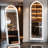 Belspring Mirror Full Length Standing Mirror with LED Lights, Lighting Floor Mirror with Stand and Dimming-1831435749