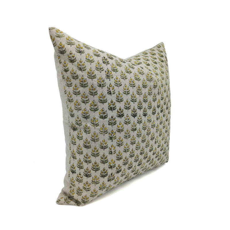 Housse de coussin en lin fabriquée à la main Fabividine Alia, taille coussin décoratif - 18 x 18 po, 18 po x 18 po
