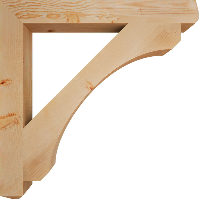 H Support en bois / corbeau, H 36 po x l 3,5 po x P 36 po, Douglas (lisse)