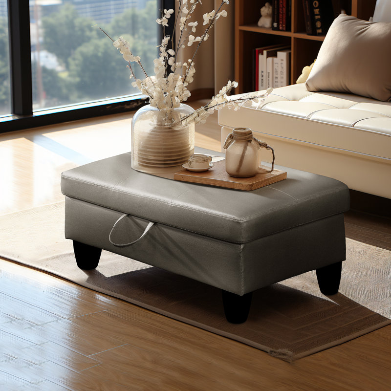 Repose-pieds Pinecrest, Similicuir gris foncé