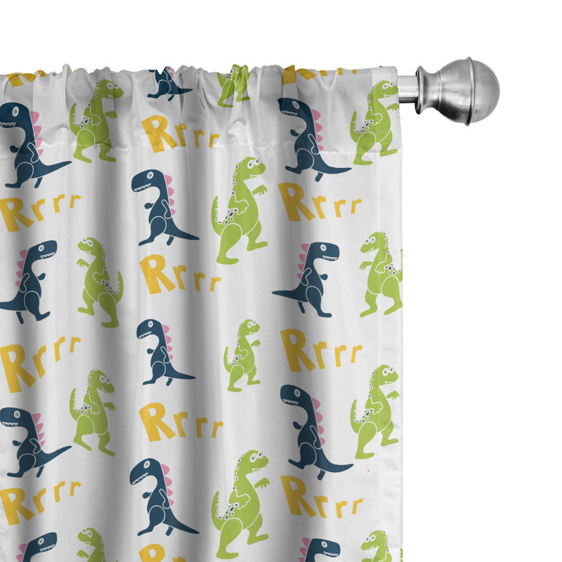 Panneau coulissant semi-diaphane avec passe-tringle Dinosaur Party, 28 po x 63 po