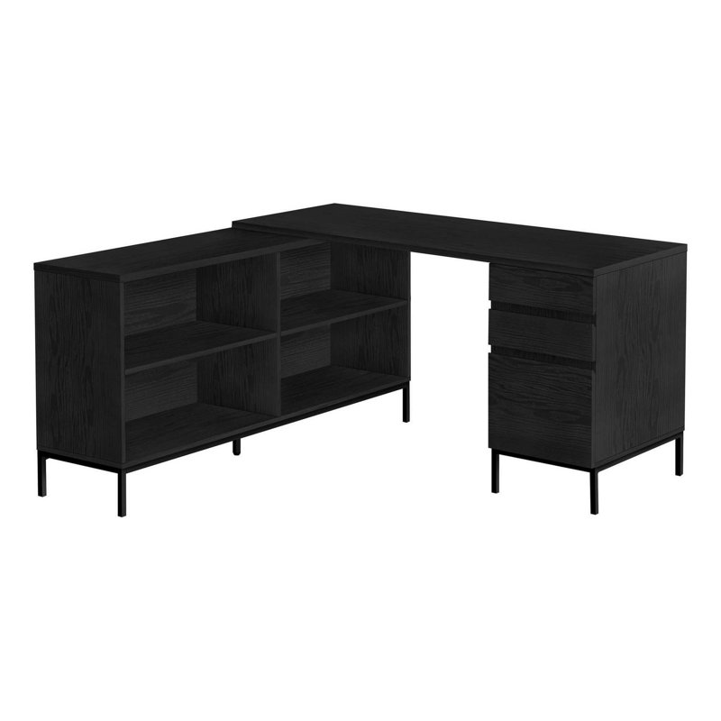 Bureau d'ordinateur d'angle en forme de L en métal, pour le travail, un bureau personnel ou un ordinateur portable
