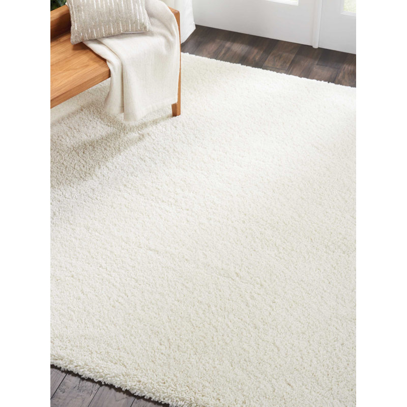 Tapis ivoire Sunny Shag, Carré 6 pi 7 po