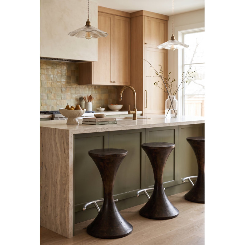 Marley Bar Stool, Perfect Brown, Stainless Steel Foot Rest