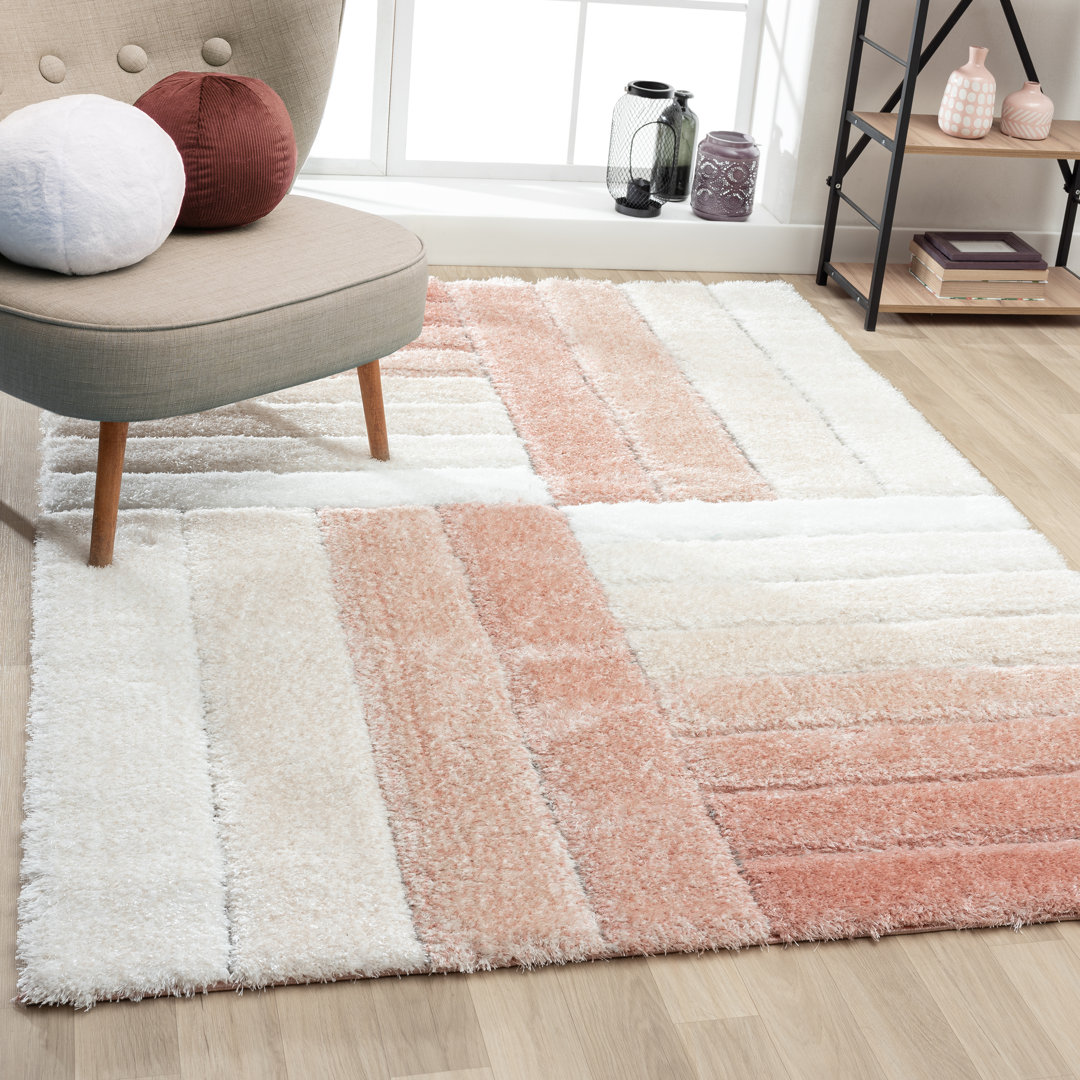 Lantanas Geometric Pink Area Rug Latitude Run® Rug 
