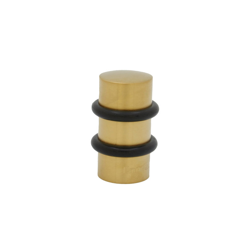 Stainless Steel Floor Mount Stop, Satin Brass/Black