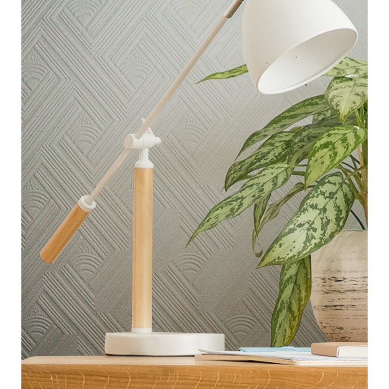 Superfresco Paintable Geometric White Durable Heavy Duty 10m x 52cm Matte Wallpaper Roll