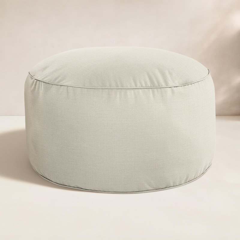 Repose-pieds extérieur rembourré Demi avec coussin Sunbrella®, Toile toile Sunbrella® nuage