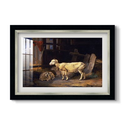 Moutons dans une étable, 1810 - James Ward - Estampe encadrée sur mesure