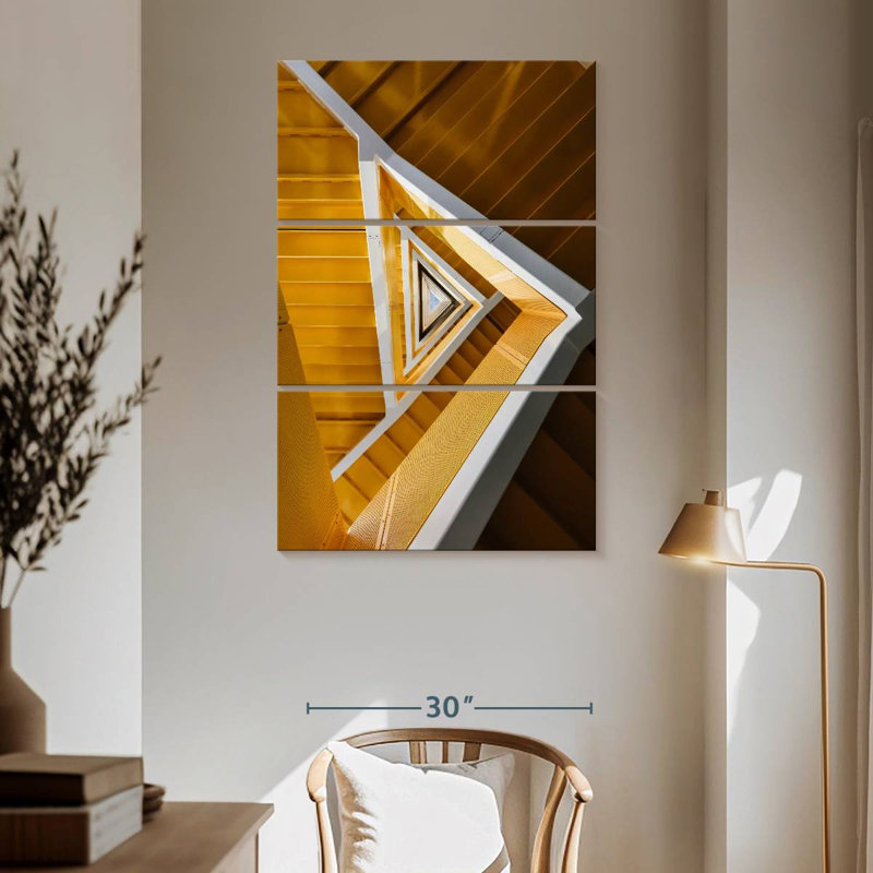 Lilie Yellow Triangular Staircase, 65" H x 42" W