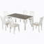 Ensemble de table de salle à manger 7 pièces avec table extensible et 6 chaises rembourrées