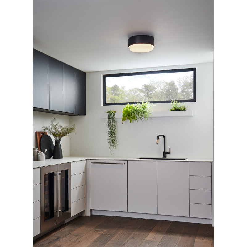 Fitzgerald Glass Flush Mount, Black