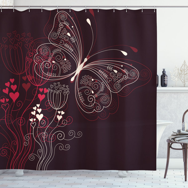 Shower Curtain with Hooks Included, 69" H x 105" W