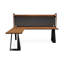 Bureau d'écriture brun en bois massif en forme de L-139361315-139361319