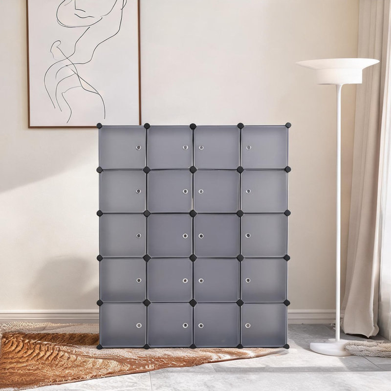 Meuble de rangement pour chambre à coucher avec placard intégré, cadre en métal, dimensions : 14,5 x 58 x 70 pouces.