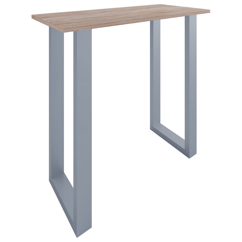 Xona Bar Table, Natural, 102cm H x 110cm W x 50cm D, Matt brushed nickel