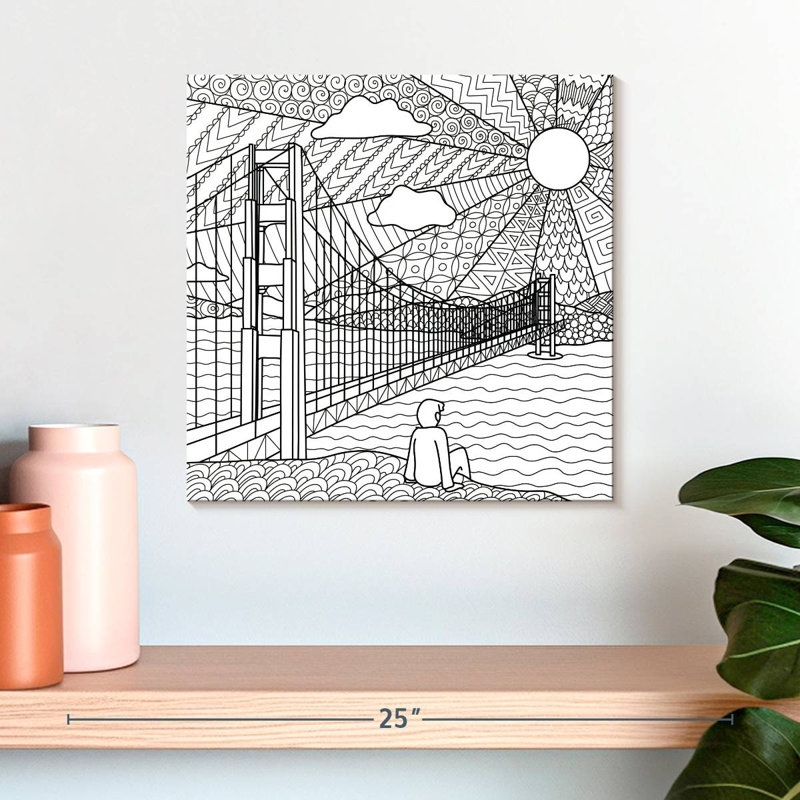 Lilie Doodle Gate Bridge, 16" H x 16" W